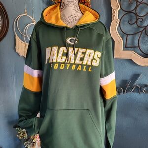 NFL Team Apparel Green and Yellow Hoodie